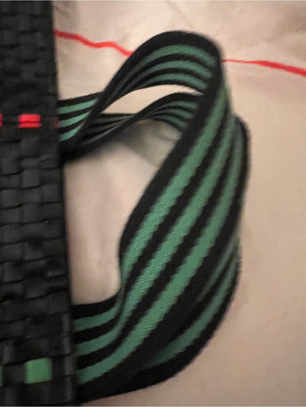 Clare V Black Woven Duffel with Green and Red Stripe Accents - Picture 3 of 7